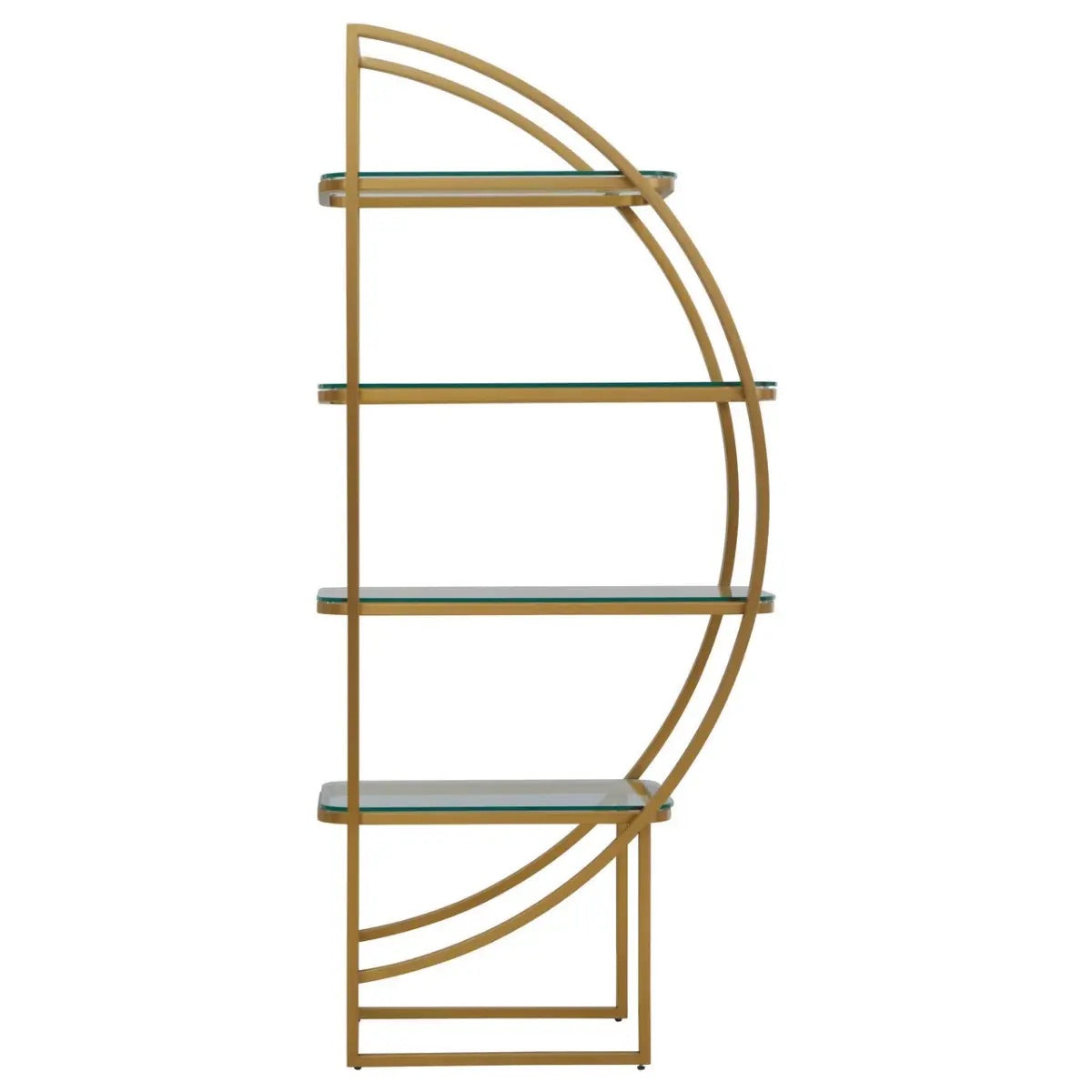 Vogue Right Half Moon Shelf Unit Gold