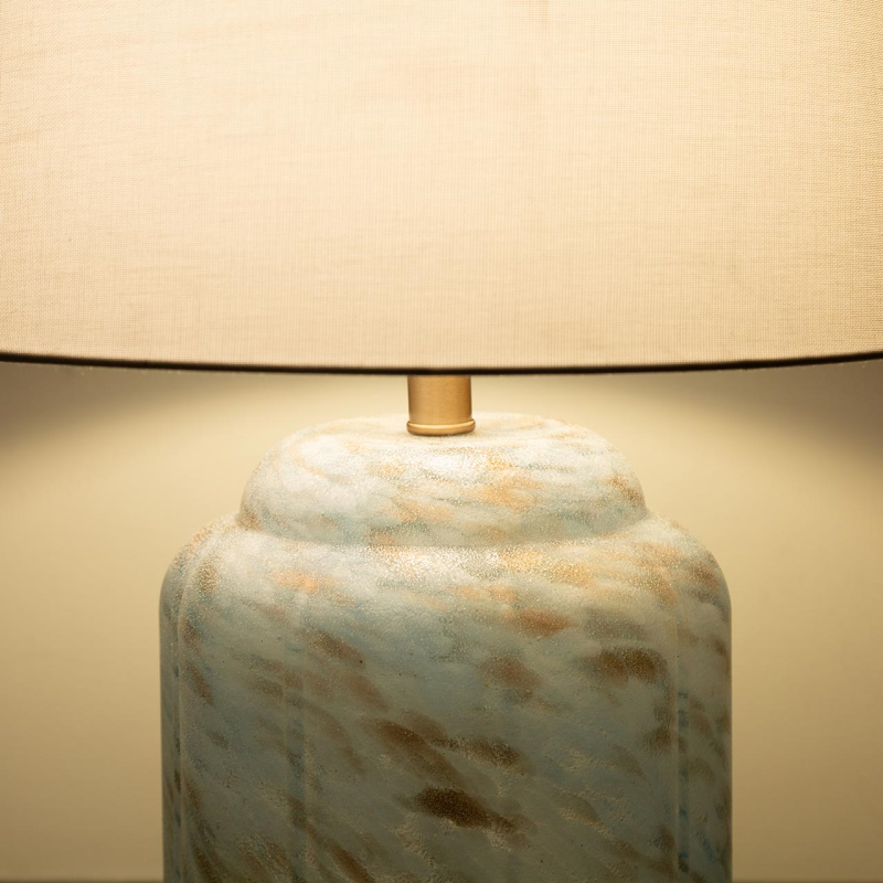 65cm Light Blue Glass Table Lamp