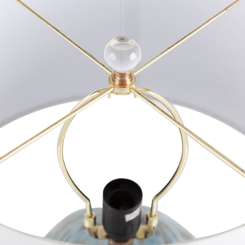 65cm Light Blue Glass Table Lamp