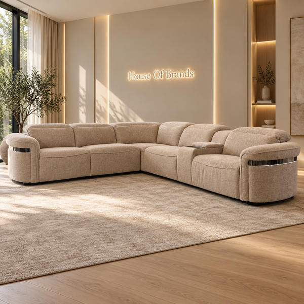 Bicester Beige Modular Electric Recliner Corner Sofa