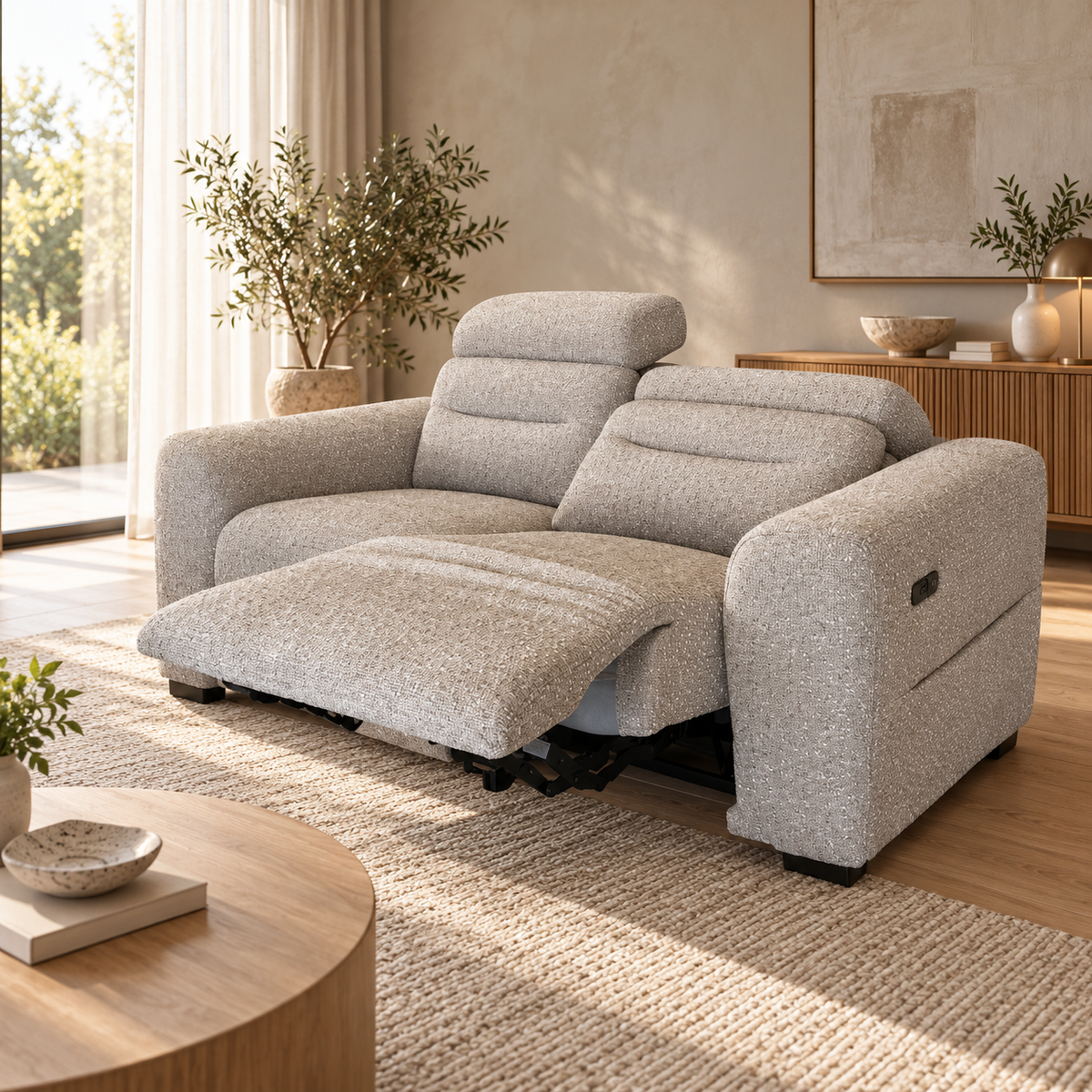 Tokyo Beige Electric Recliner Sofa Set