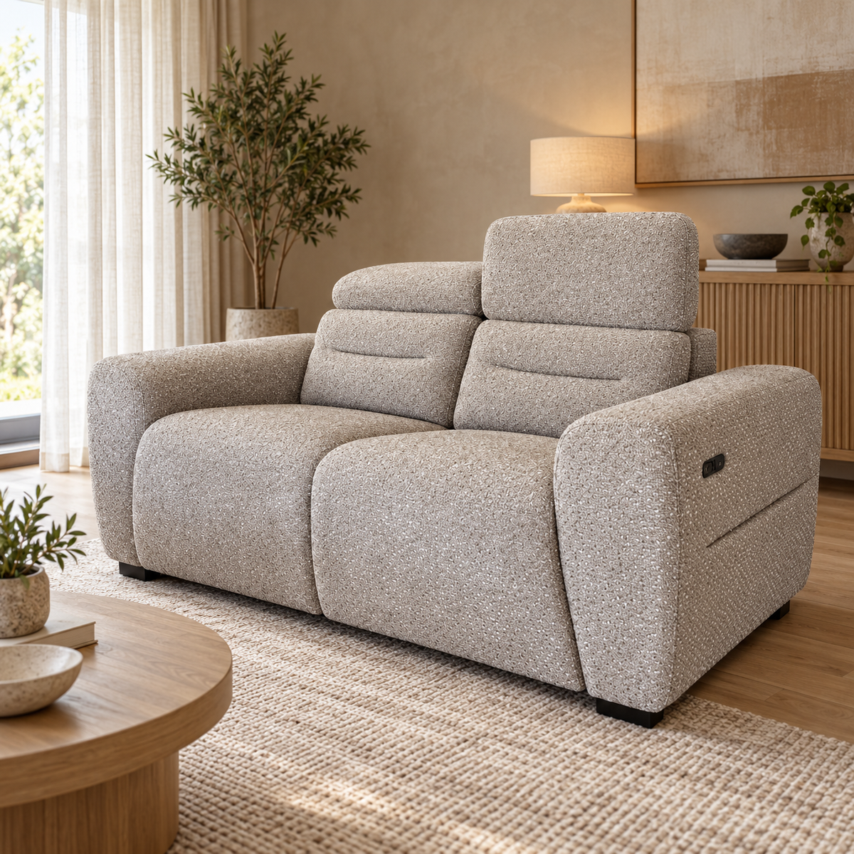 Tokyo Beige Electric Recliner Sofa Set