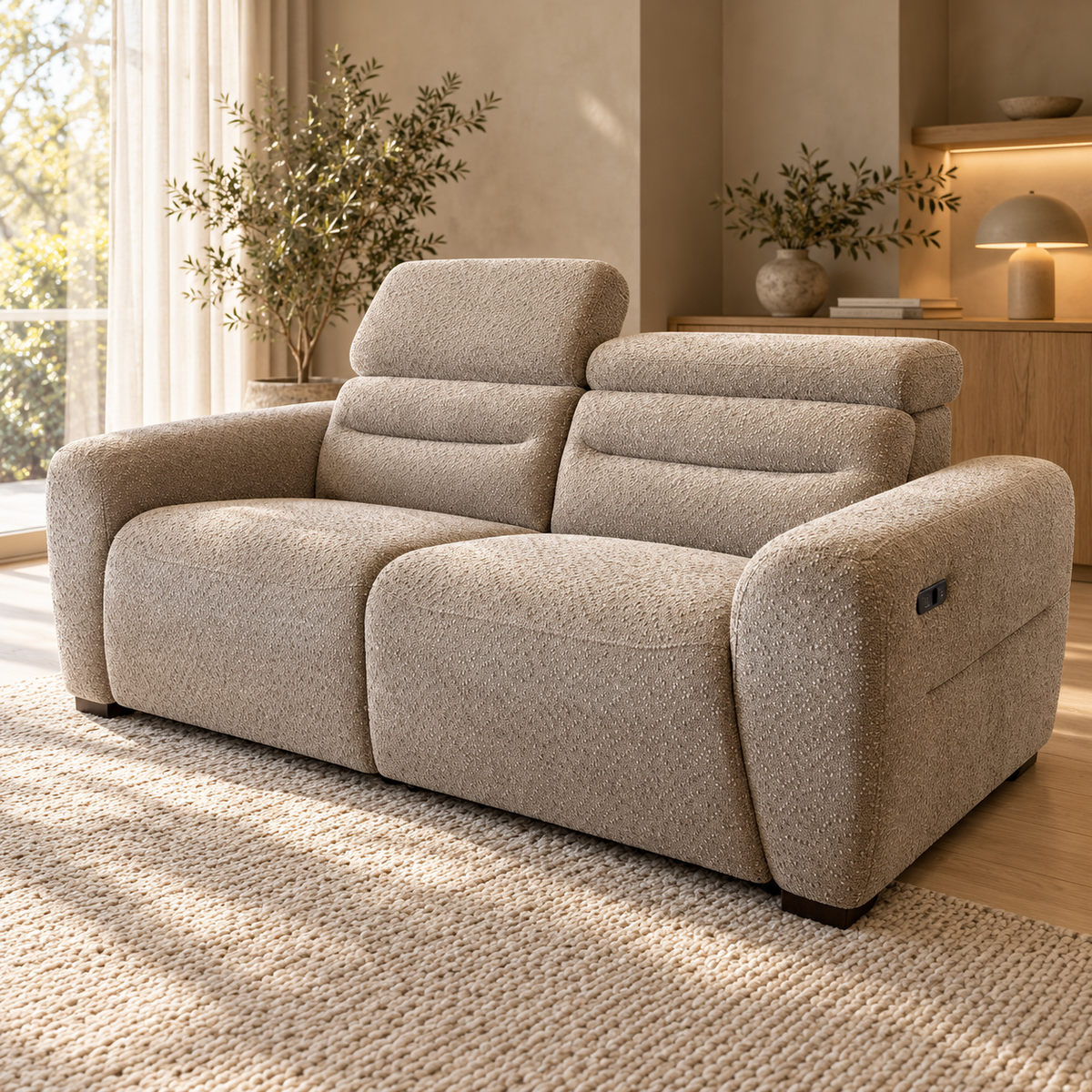 Tokyo Beige Electric Recliner Sofa Set