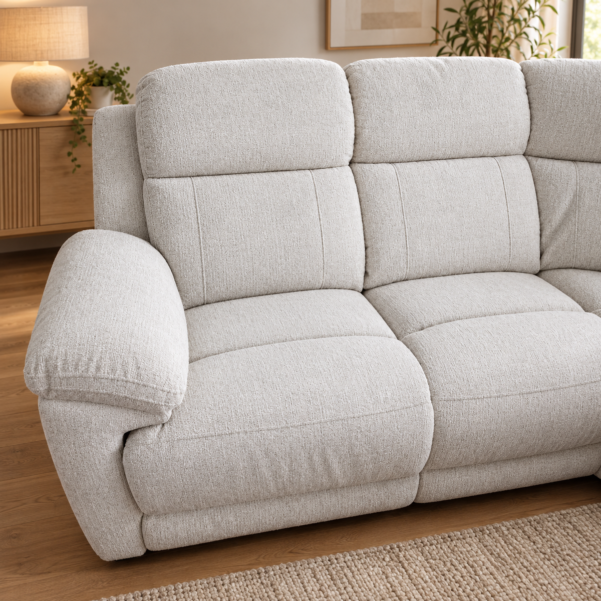 Owen Beige Electric Recliner Modular Corner Sofa