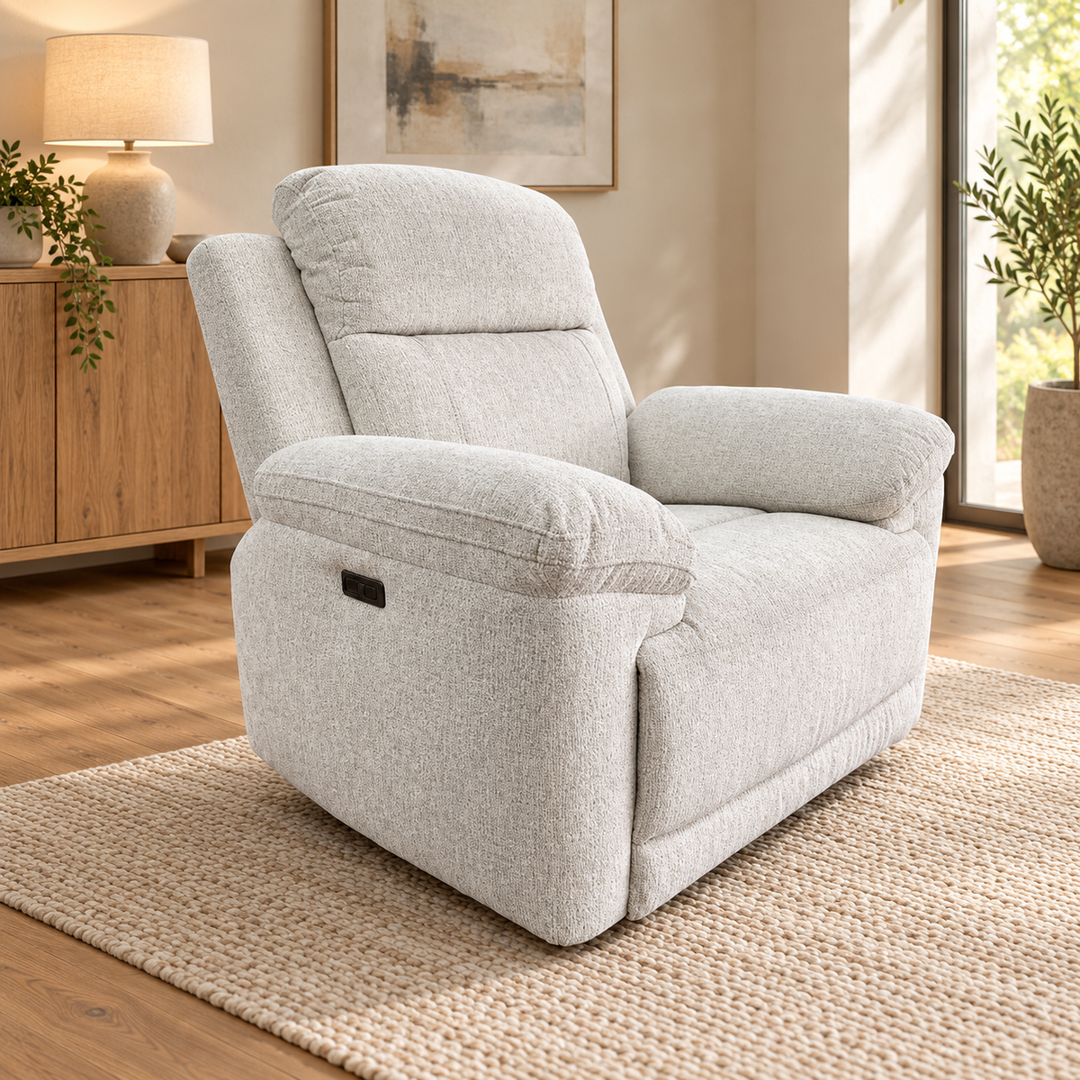 Lyra Electric Recliner Beige Sofa Set