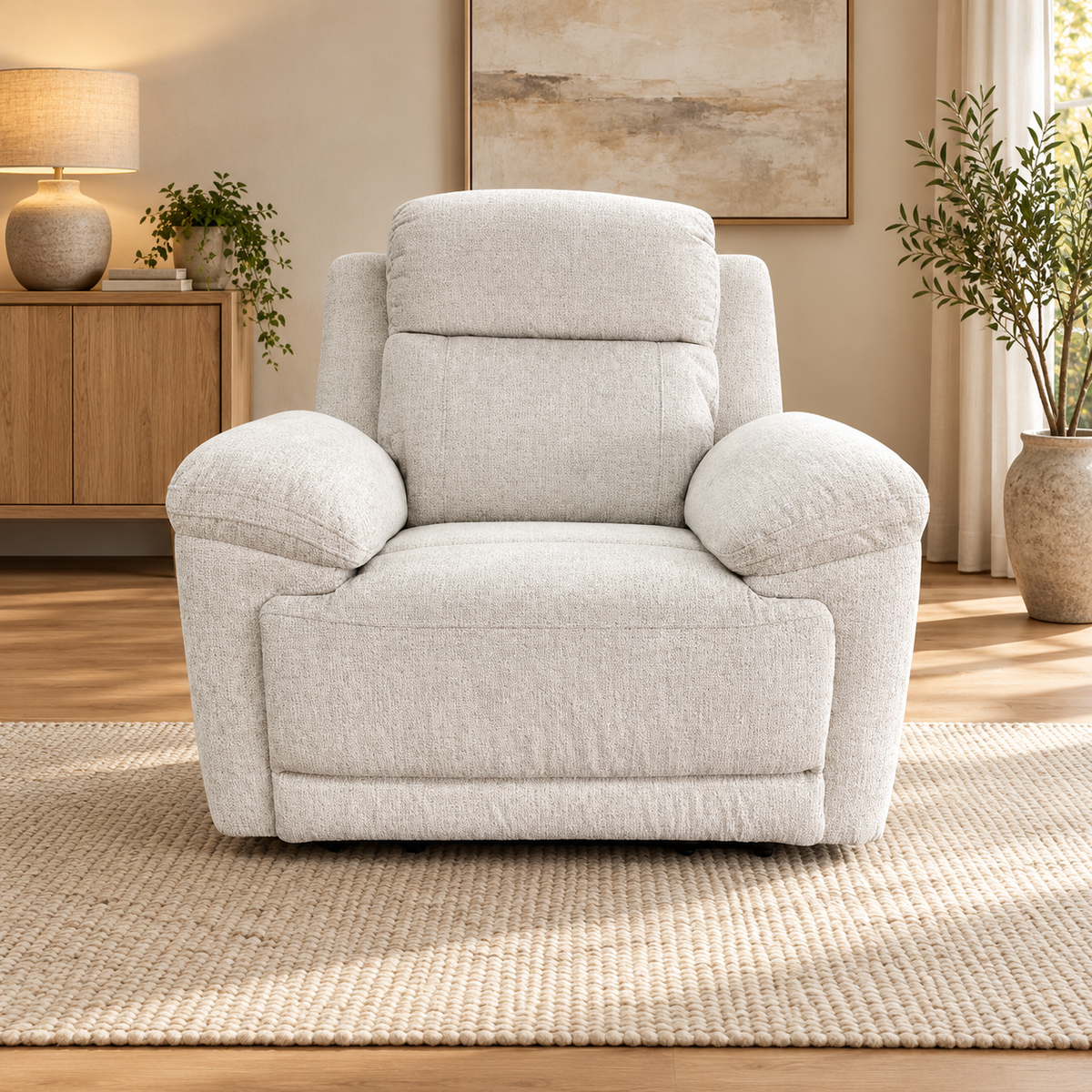 Lyra Electric Recliner Beige Sofa Set