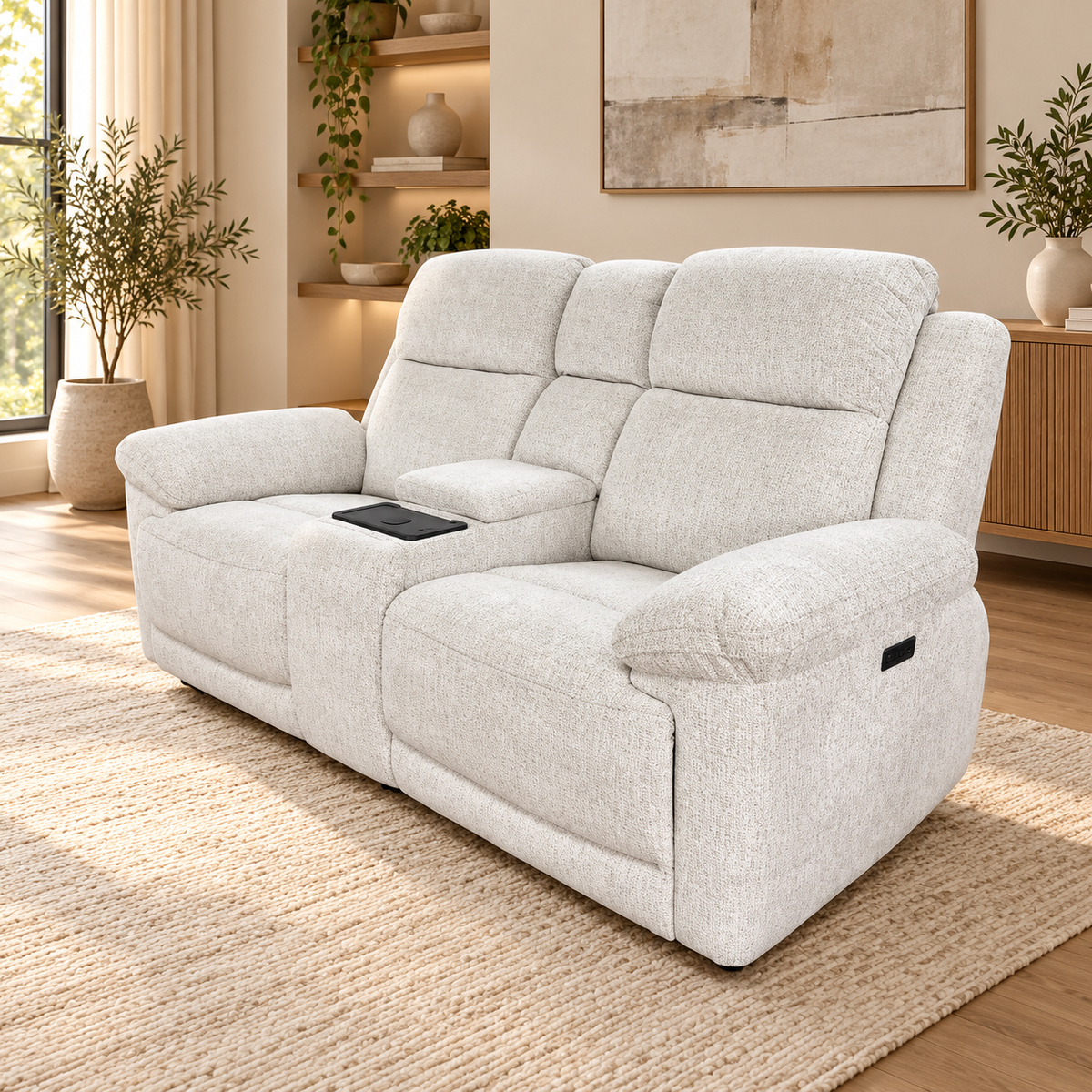 Lyra Electric Recliner Beige Sofa Set
