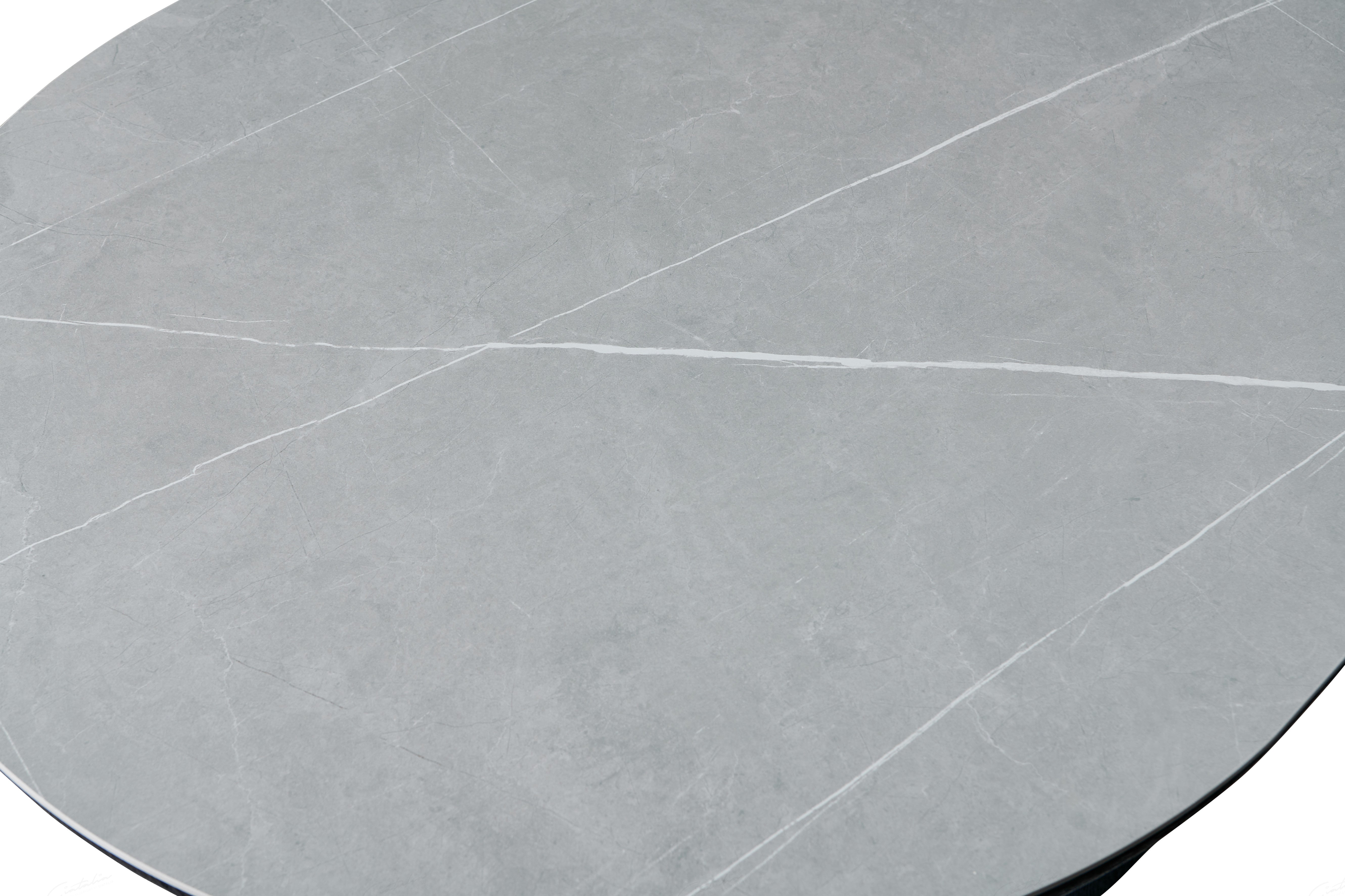 Bianca Oval Dining Table - Walnut & White Sintered Stone