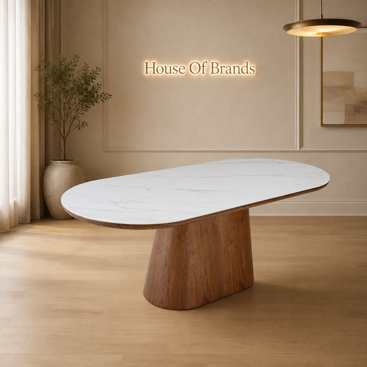 Blanca 200cm Dining Set with Zaria Taupe Chairs