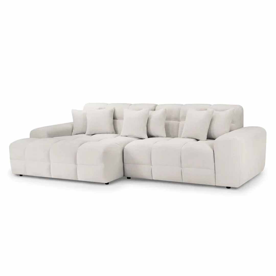 Bubble Beige Bouclé Fabric Left Hand Corner Cloud Sofa
