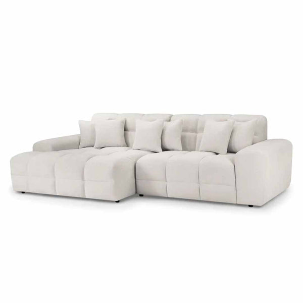 Bubble Beige Bouclé Fabric Left Hand Corner Cloud Sofa