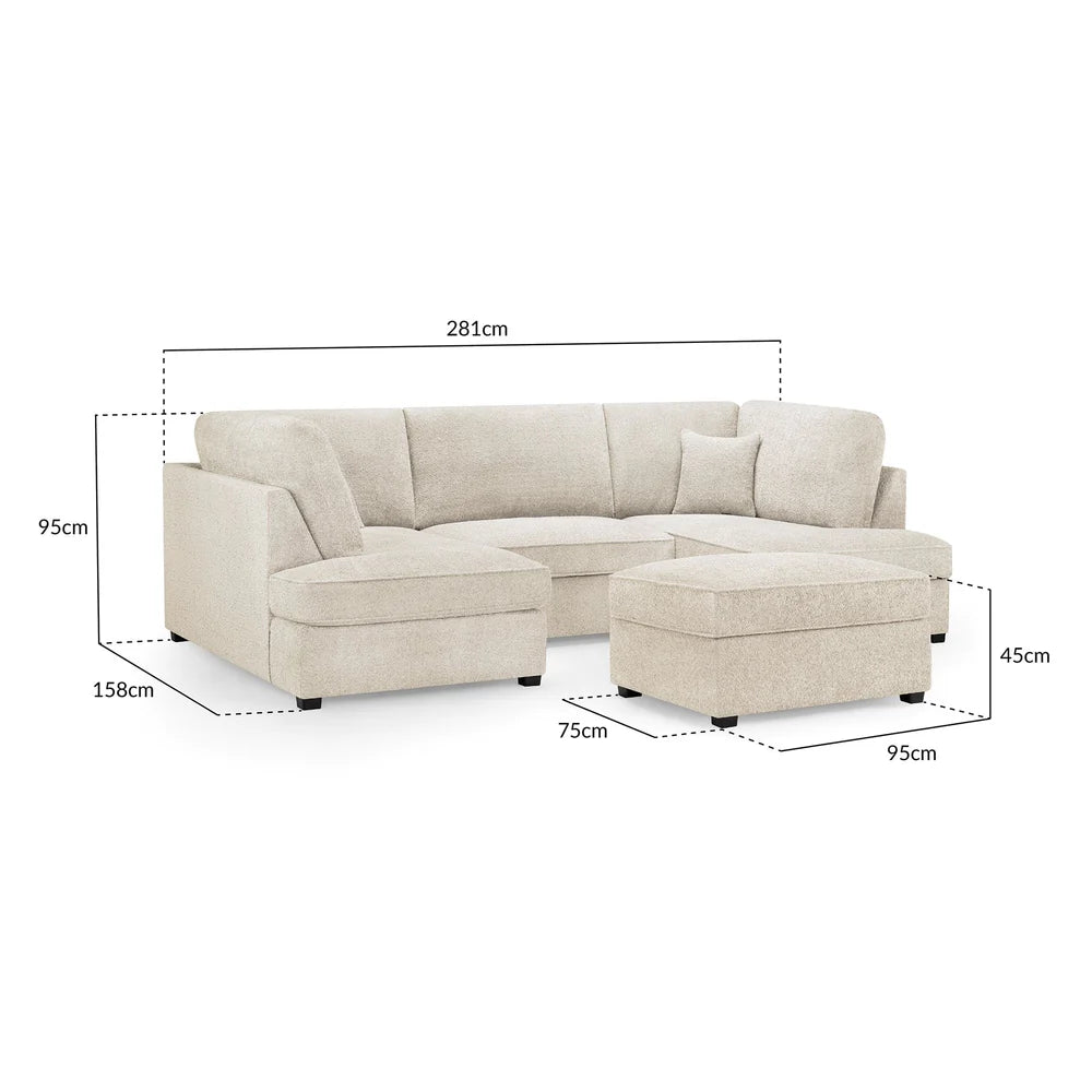 Camden U-Shape Corner Sofa with Footstool