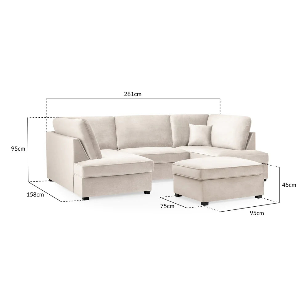 Camden U-Shape Corner Sofa with Footstool