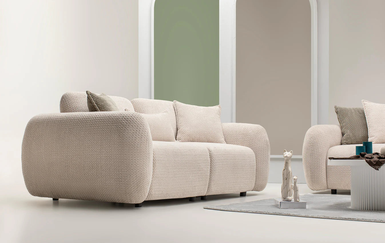 Cassa Cream Sofa Bed Set 3+2