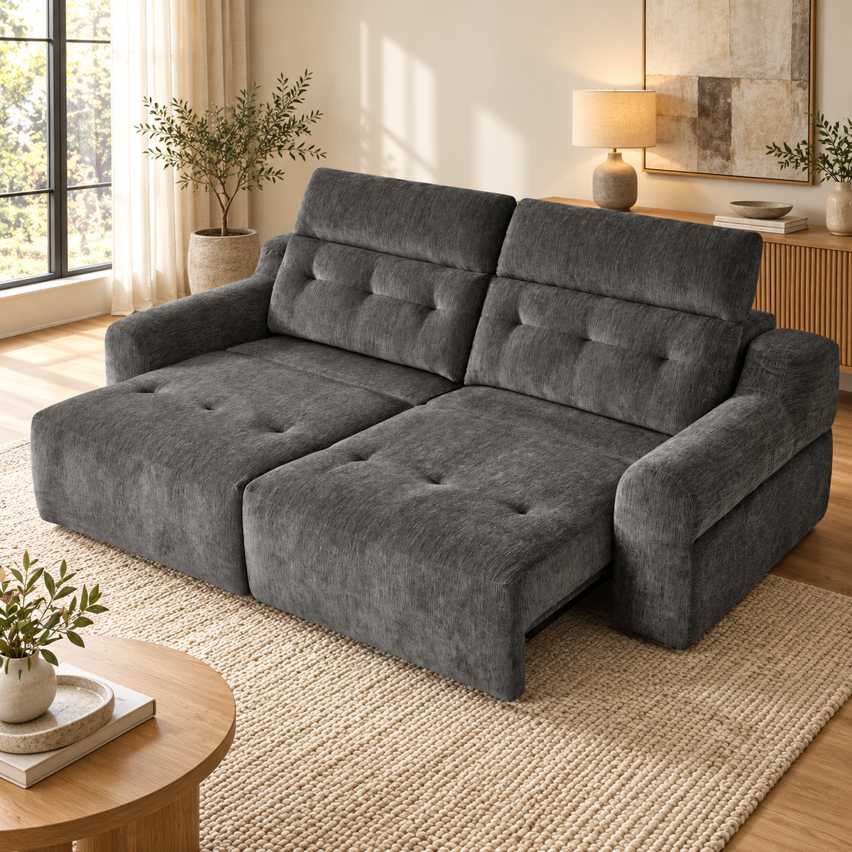 Harrison Charcoal Electric Sofa Bed