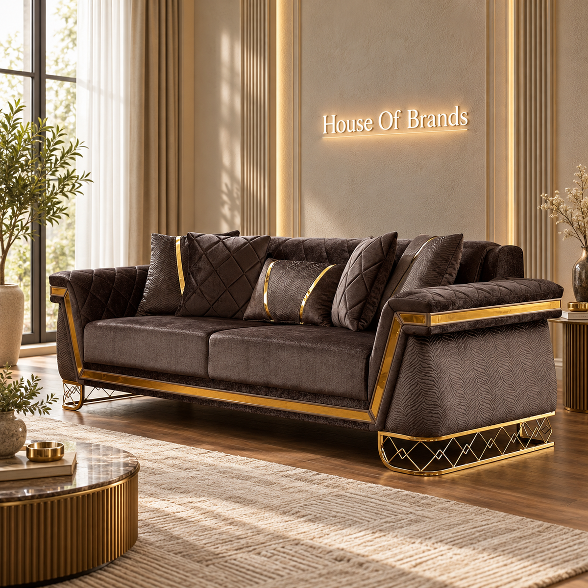 Veyron Luxury Velvet Sofa Set