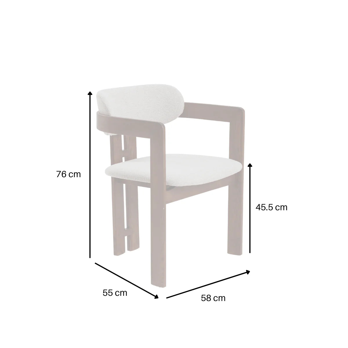 Clara Walnut Dining Chair in Oatmeal Bouclé – Upholstered Dining Chair (Set of 2)