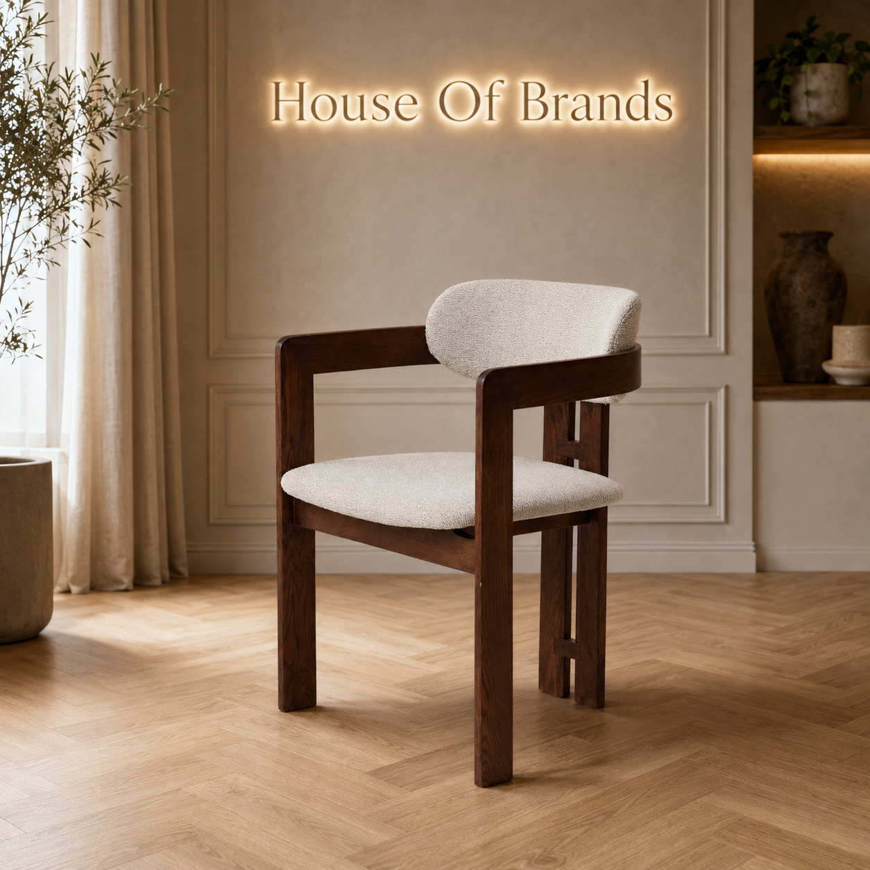 Leven 120cm Dining Set with 4 Clare Bouclé Chairs
