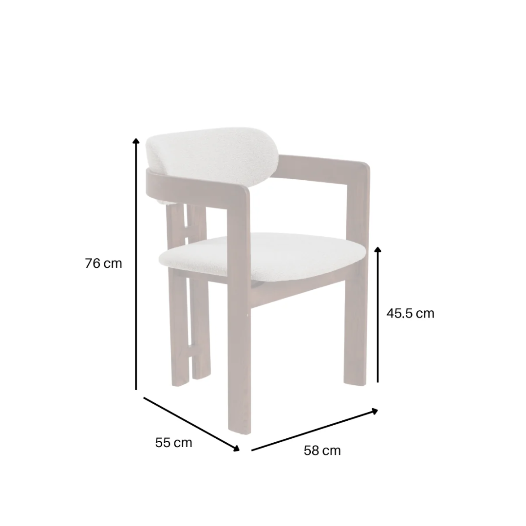 Clare Walnut & Oatmeal Bouclé Dining Chair