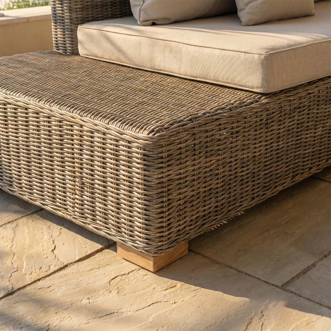 Cove Large Rattan Corner Sofa Set with Glass Coffee Table