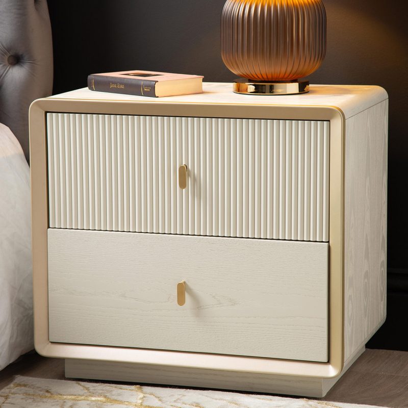 Amelie Cream Elm 2 Drawer Cabinet