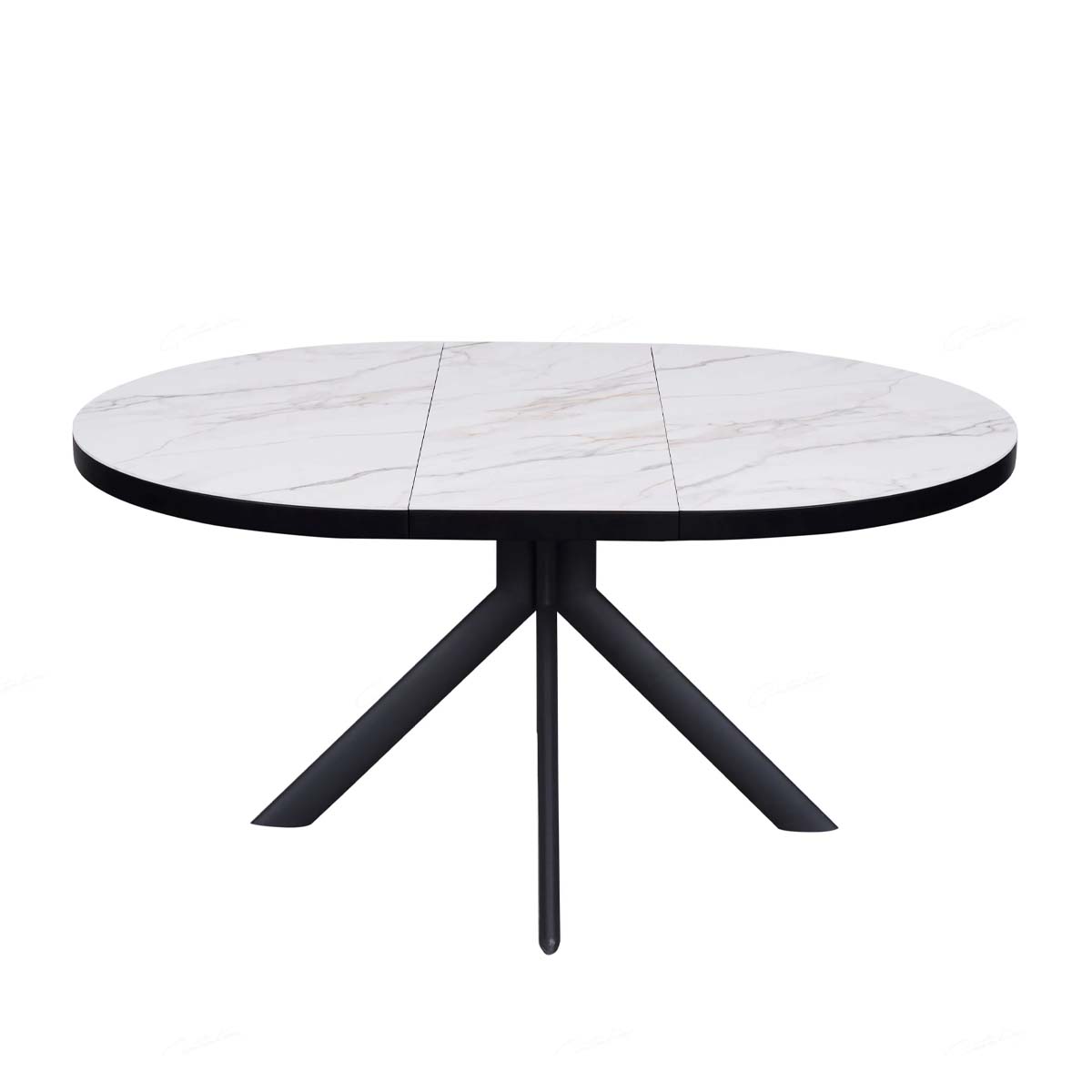 Daniello 120-160cm Oval Round White Ceramic Marble Dining Table