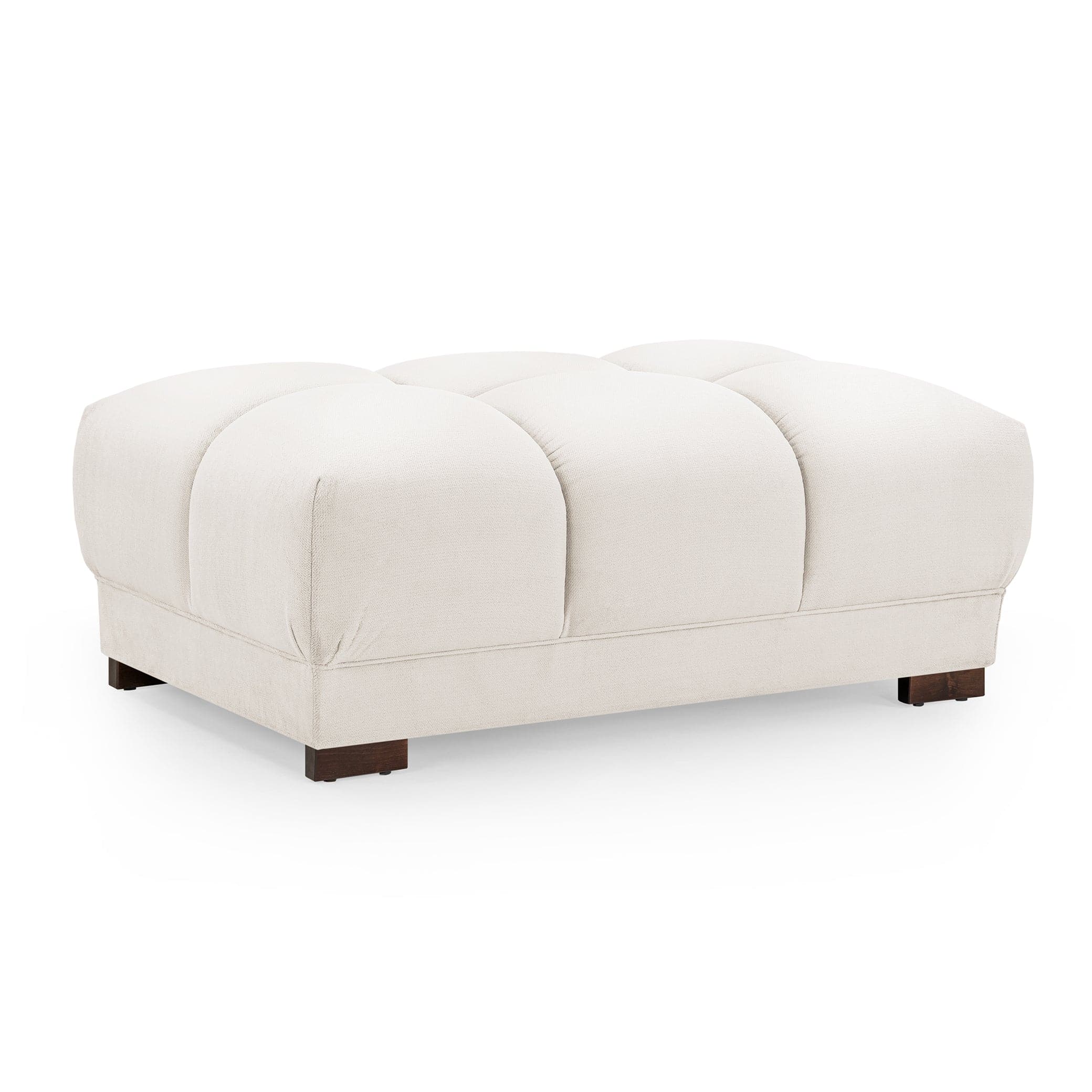 Devoke 3+2 Cream Velvet Sofa Set with Footstool