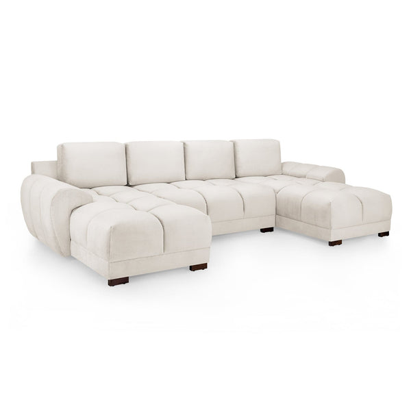 Devoke U Shape Corner Sofa in Cream
