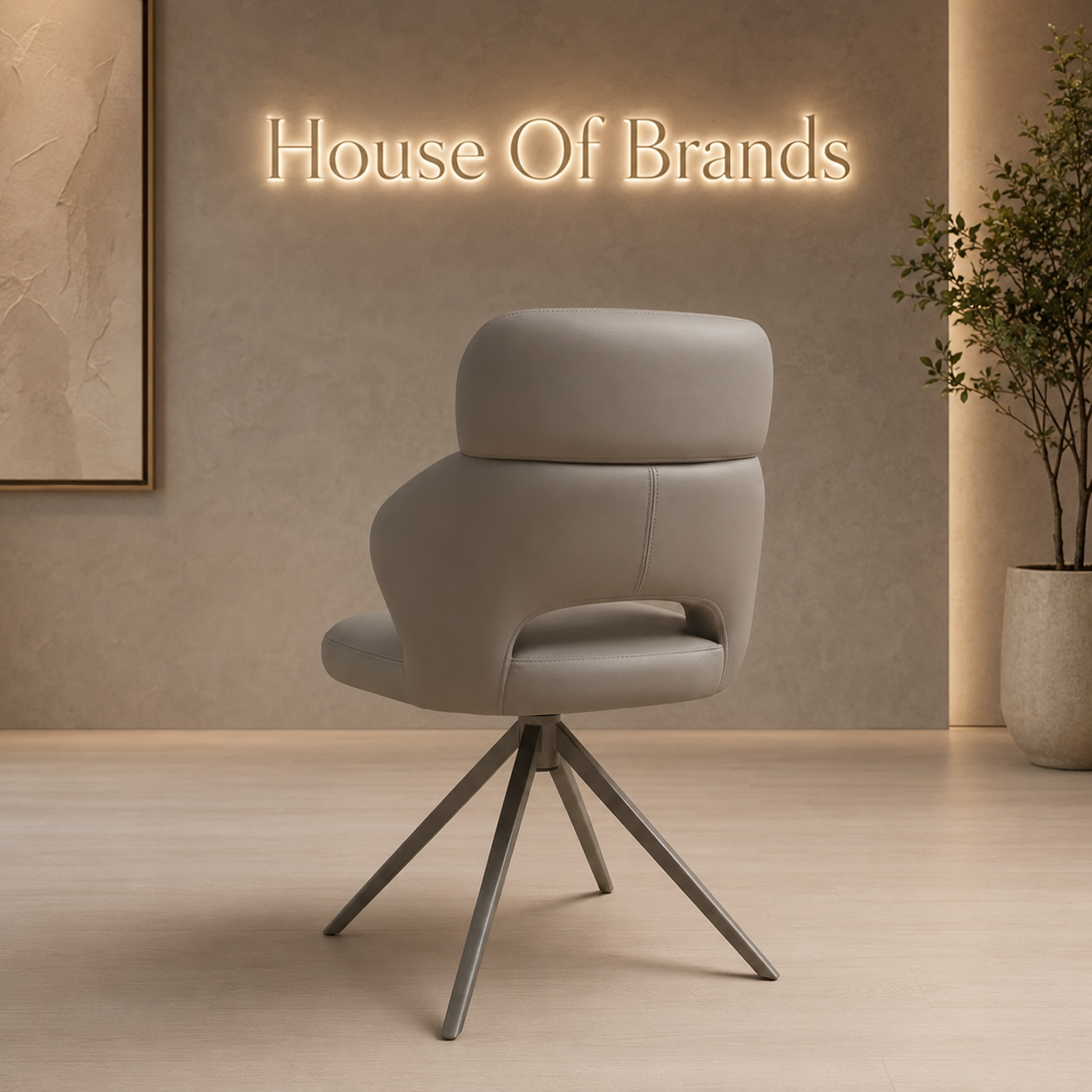 Domus Dark Taupe PU Dining Chair