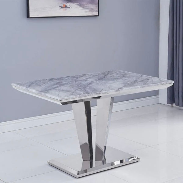 120cm Riccardo Grey Marble Dining Table