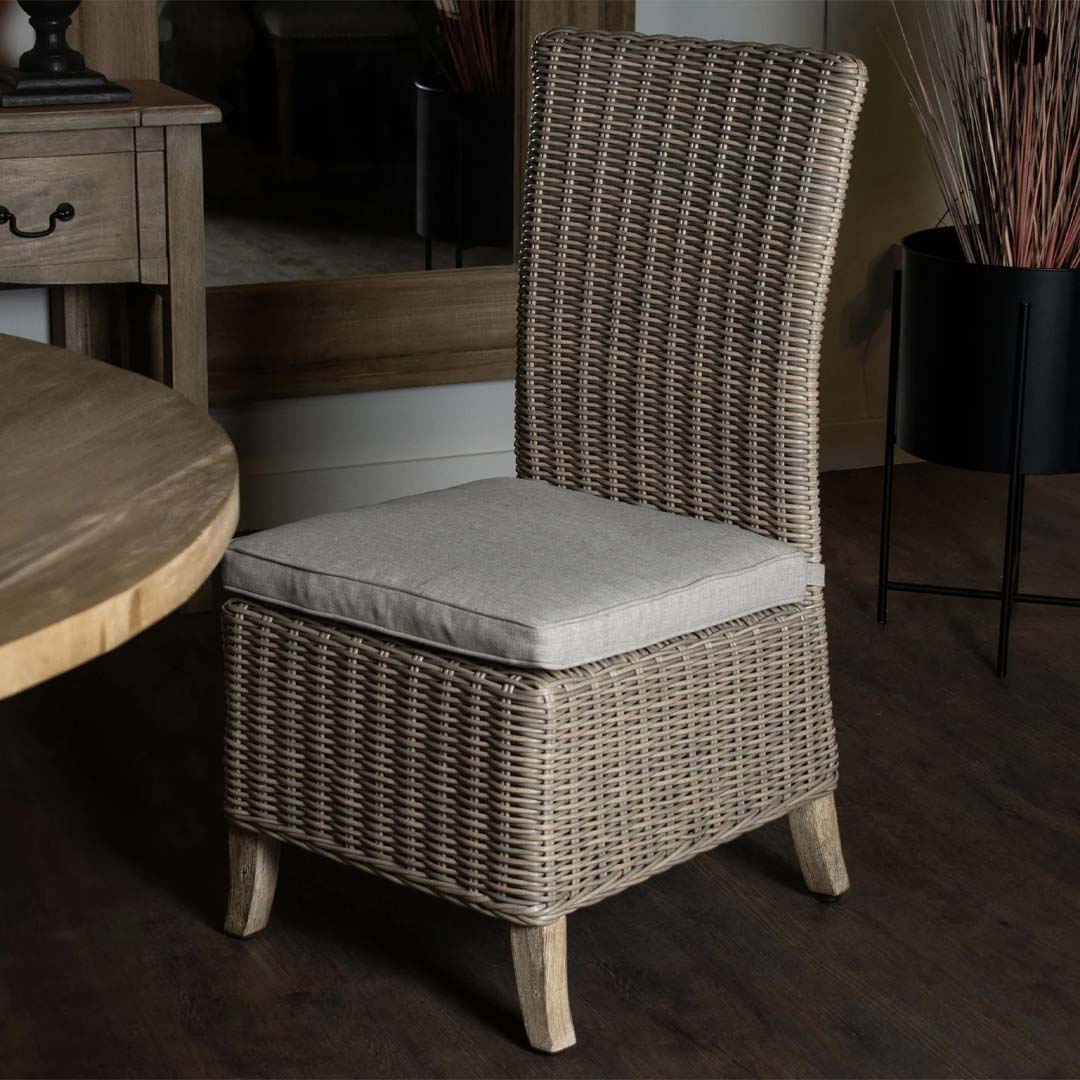 Elara High Back Rattan Garden Dining Chair