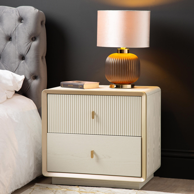 Amelie Cream Elm 2 Drawer Cabinet