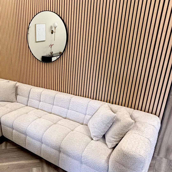 Flexible Acoustic Slatted Wall Panels – Real Wood Veneer (Pack of 4 – 240 x 60cm)