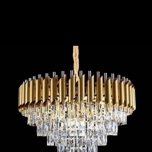Round gold Crystal Chandelier