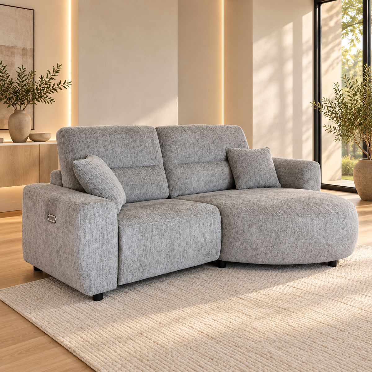 Denver Grey Electric Recliner Right Hand