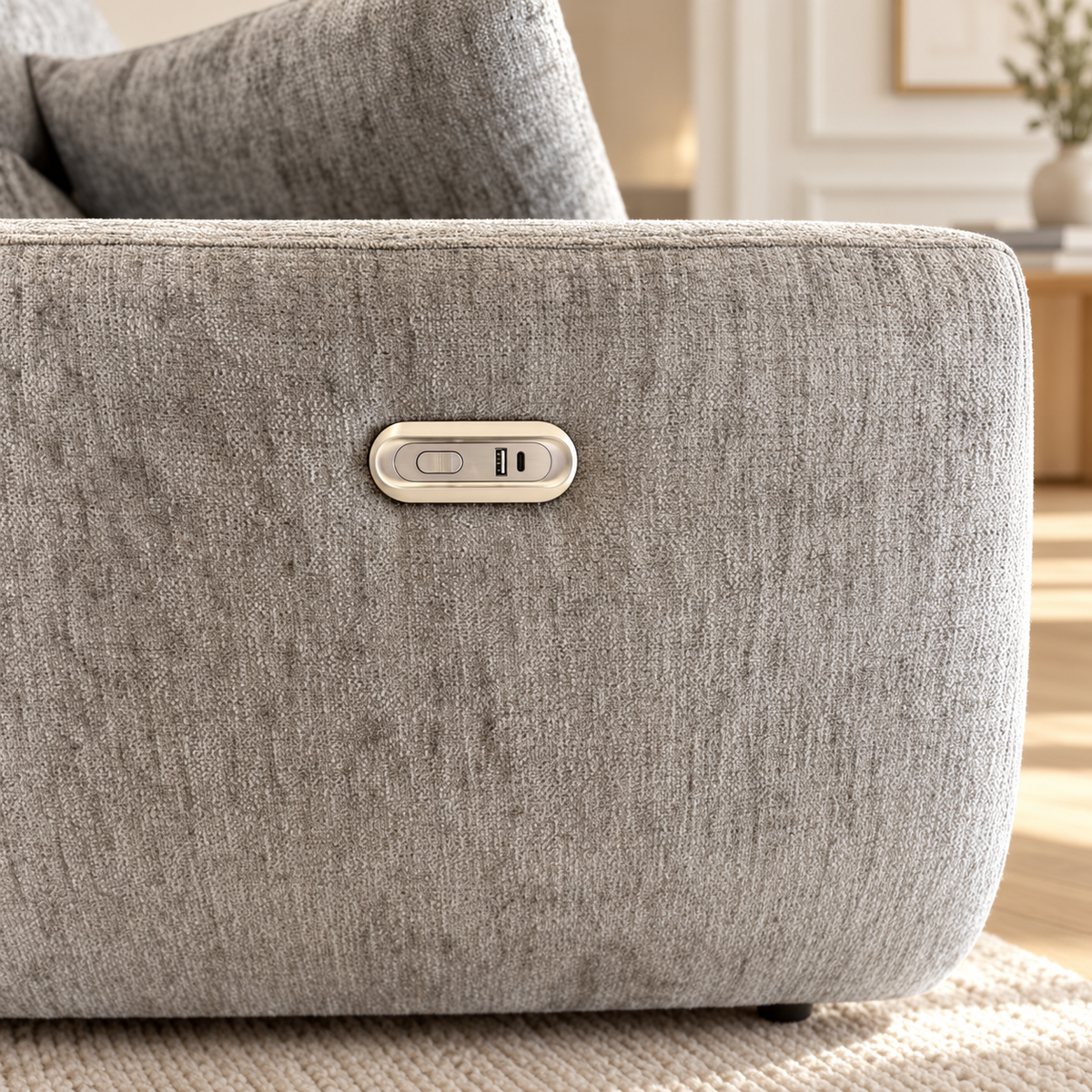 Denver Grey Electric Recliner Right Hand