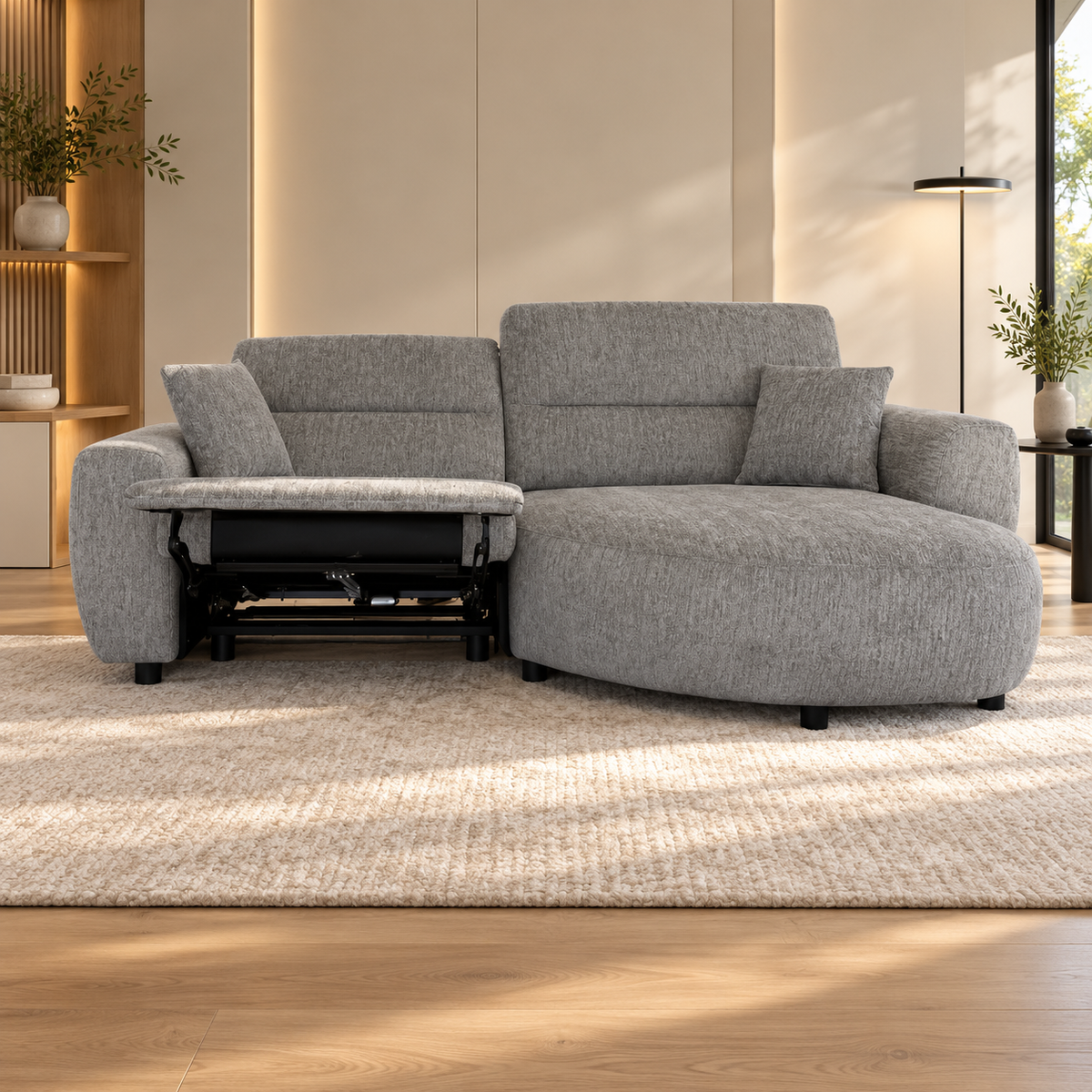 Denver Grey Electric Recliner Right Hand