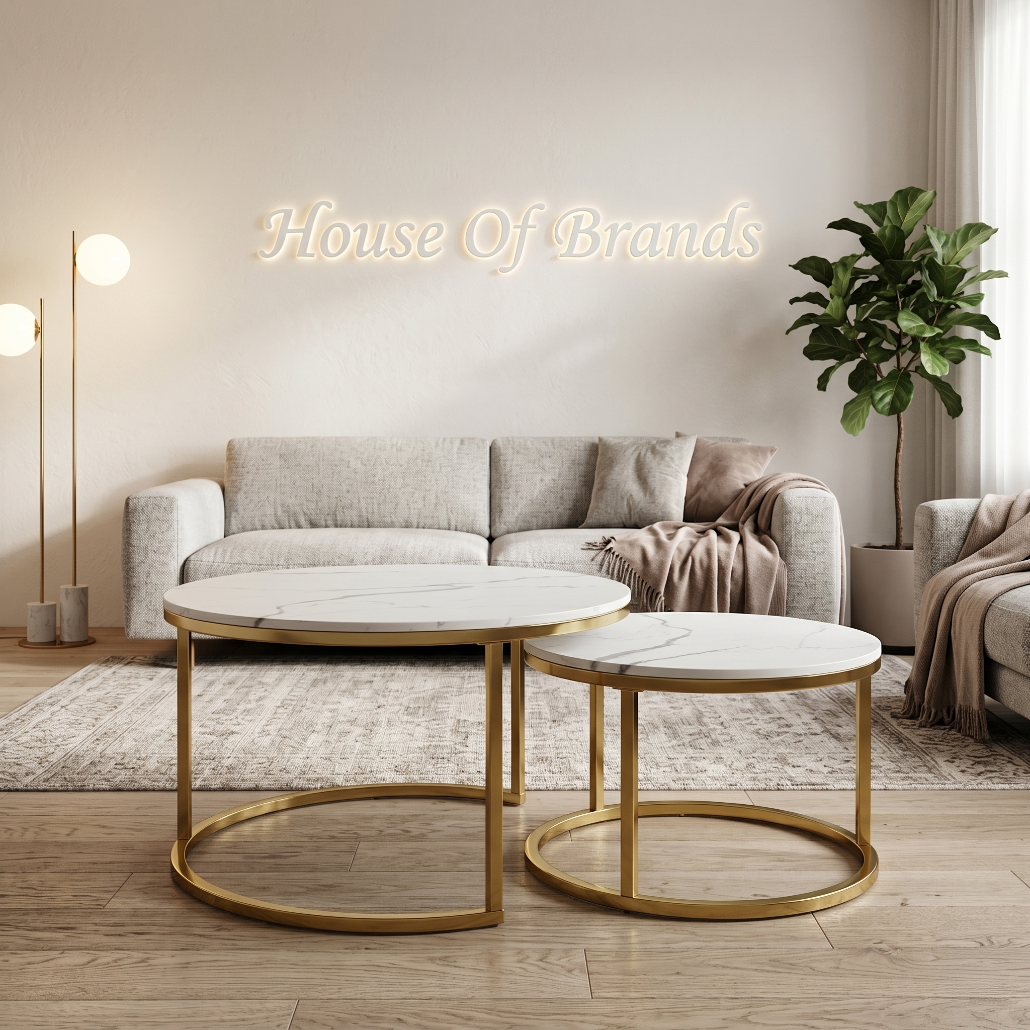 Gold Nest of Coffee Tables