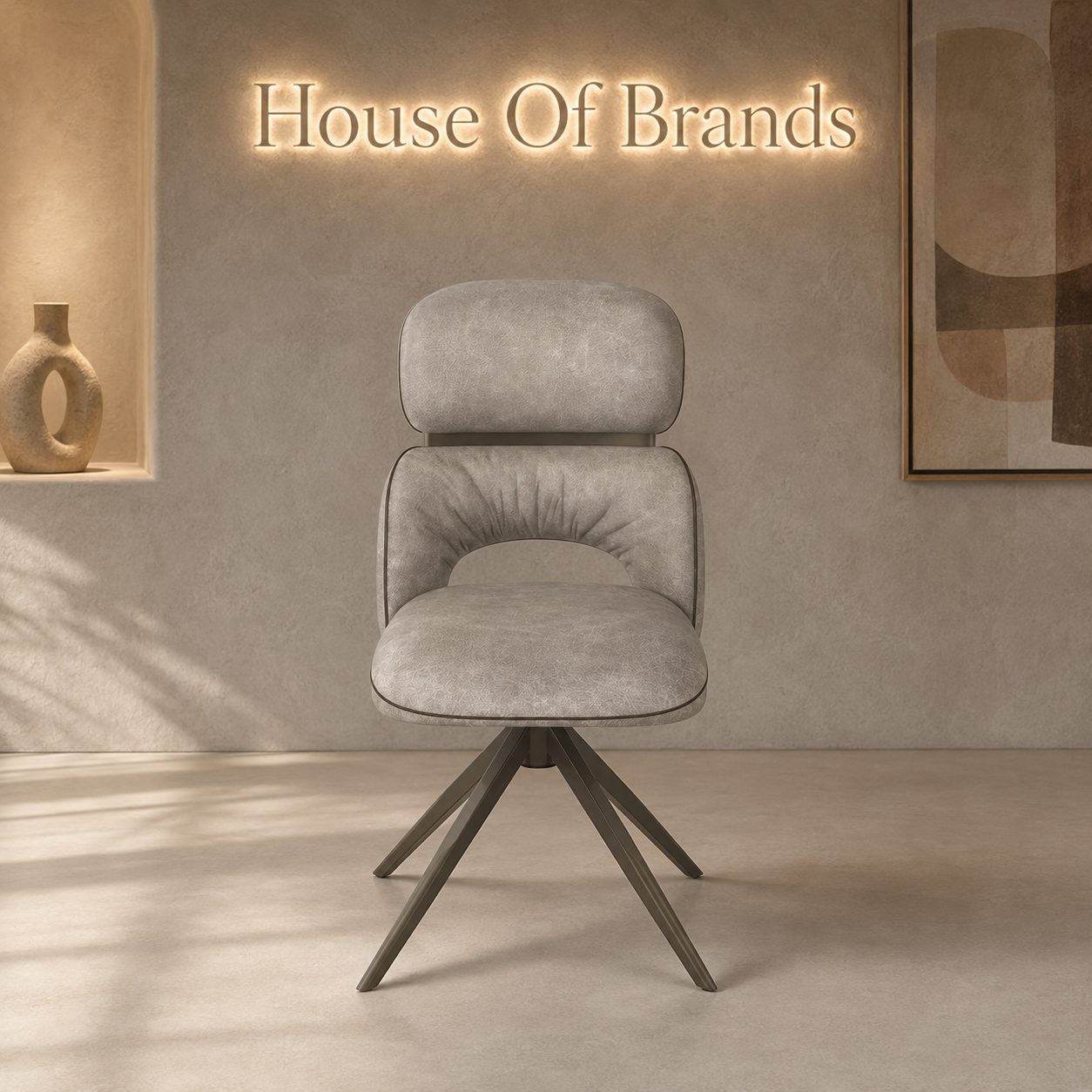 Grace Vintage Latte PU Swivel Side Chair