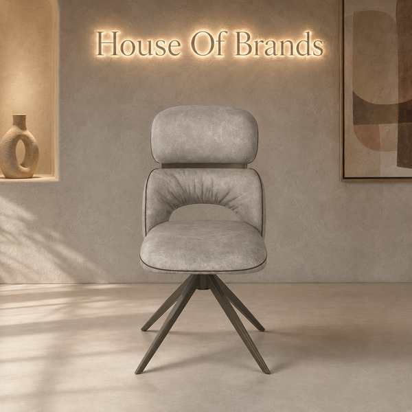Grace Vintage Latte PU Swivel Side Chair