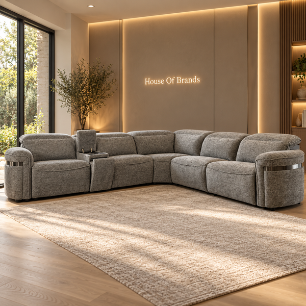 Bicester Grey Modular Electric Recliner Corner Sofa