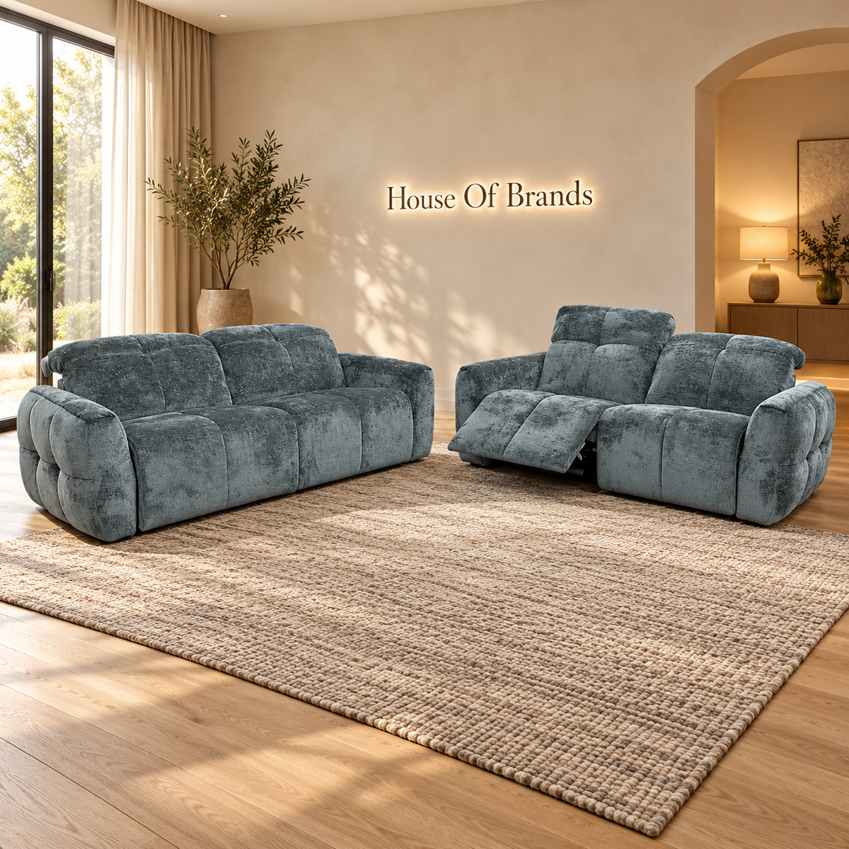 Faringdon Grey Electric Recliner Sofa Set