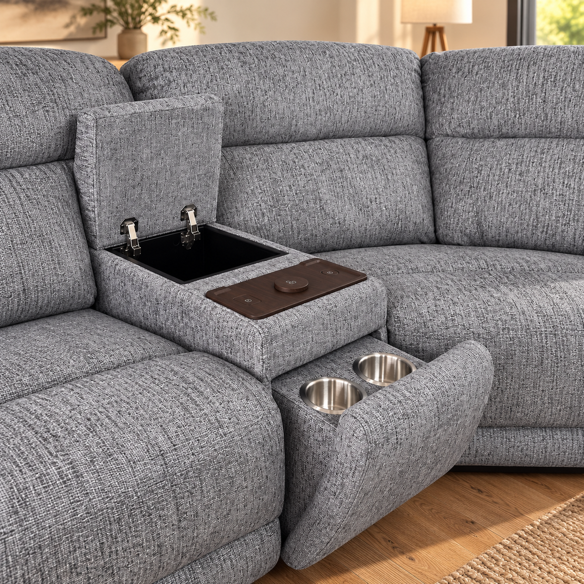 Owen Grey Electric Recliner Modular Corner Sofa