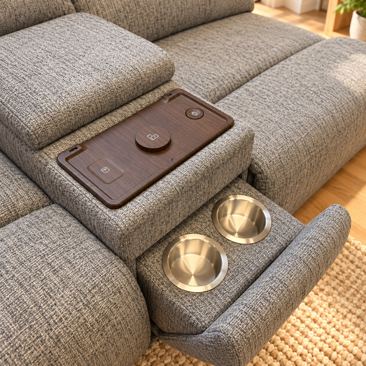 Owen Grey Electric Recliner Modular Corner Sofa
