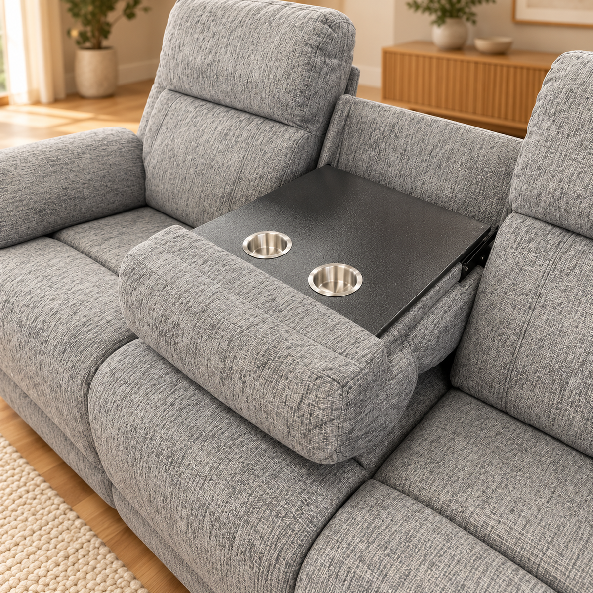 Lyra Electric Recliner Grey Sofa Set