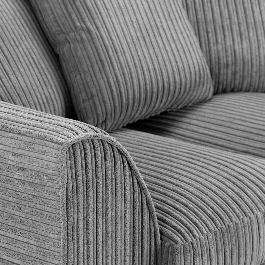 Harley Jumbo Right Hand Facing Corner Sofa in Grey