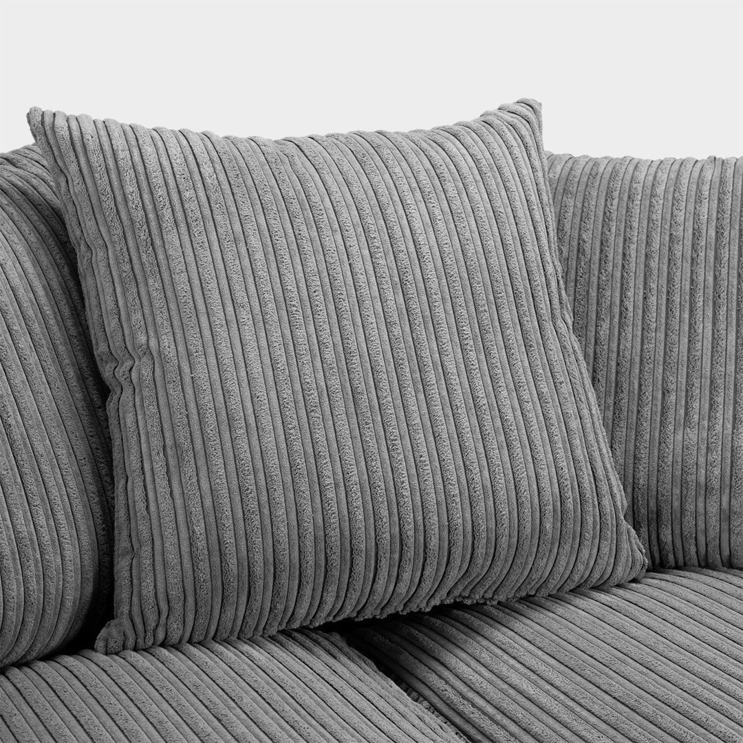 Harley Jumbo Right Hand Facing Corner Sofa in Grey
