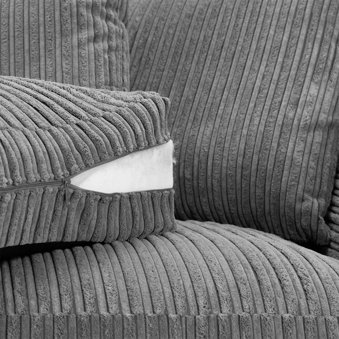 Harley Jumbo Right Hand Facing Corner Sofa in Grey