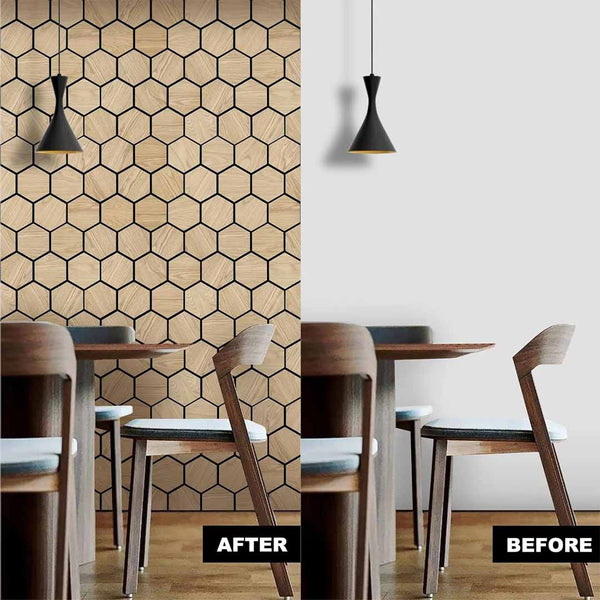 Hexagon Acoustic Wall Panels – Pack of 4 (70cm x 60cm) – Range of Colours