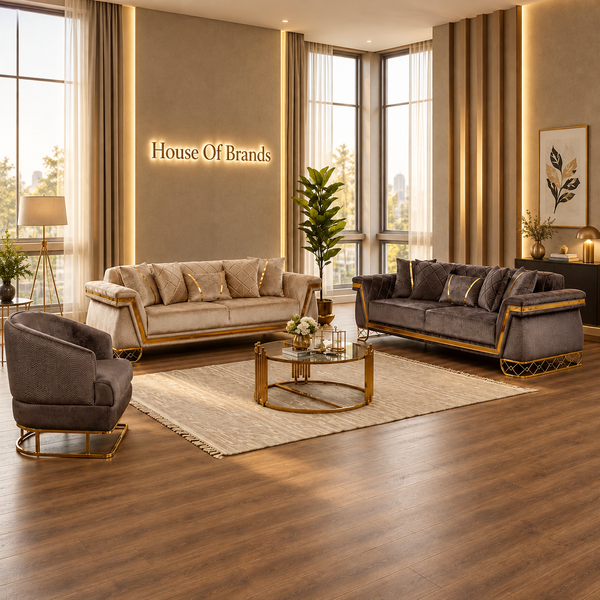 Veyron Luxury Velvet Sofa Set